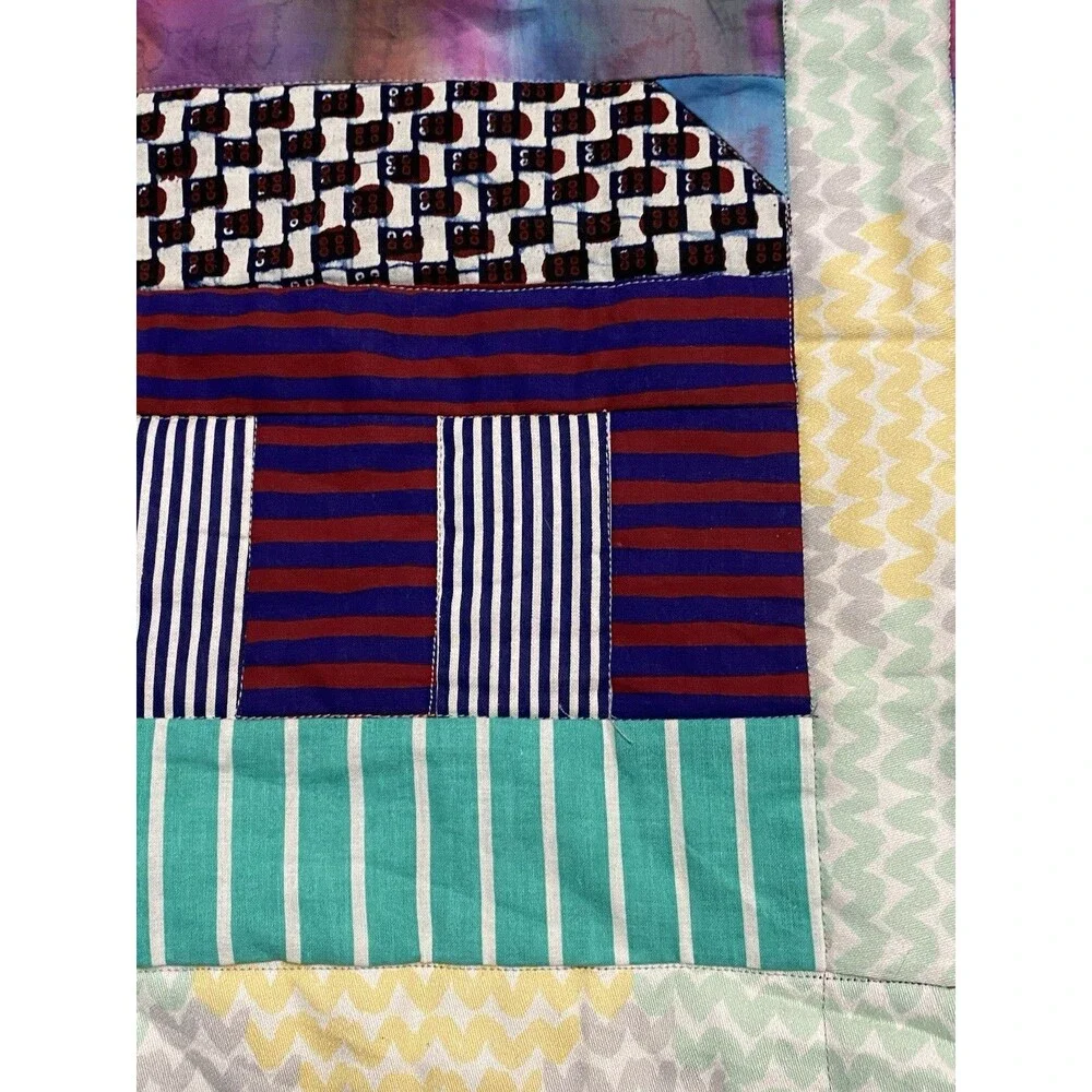 House Design Patchwork Quilt Lap Blanket Wall Hanging 42” x  36.5”